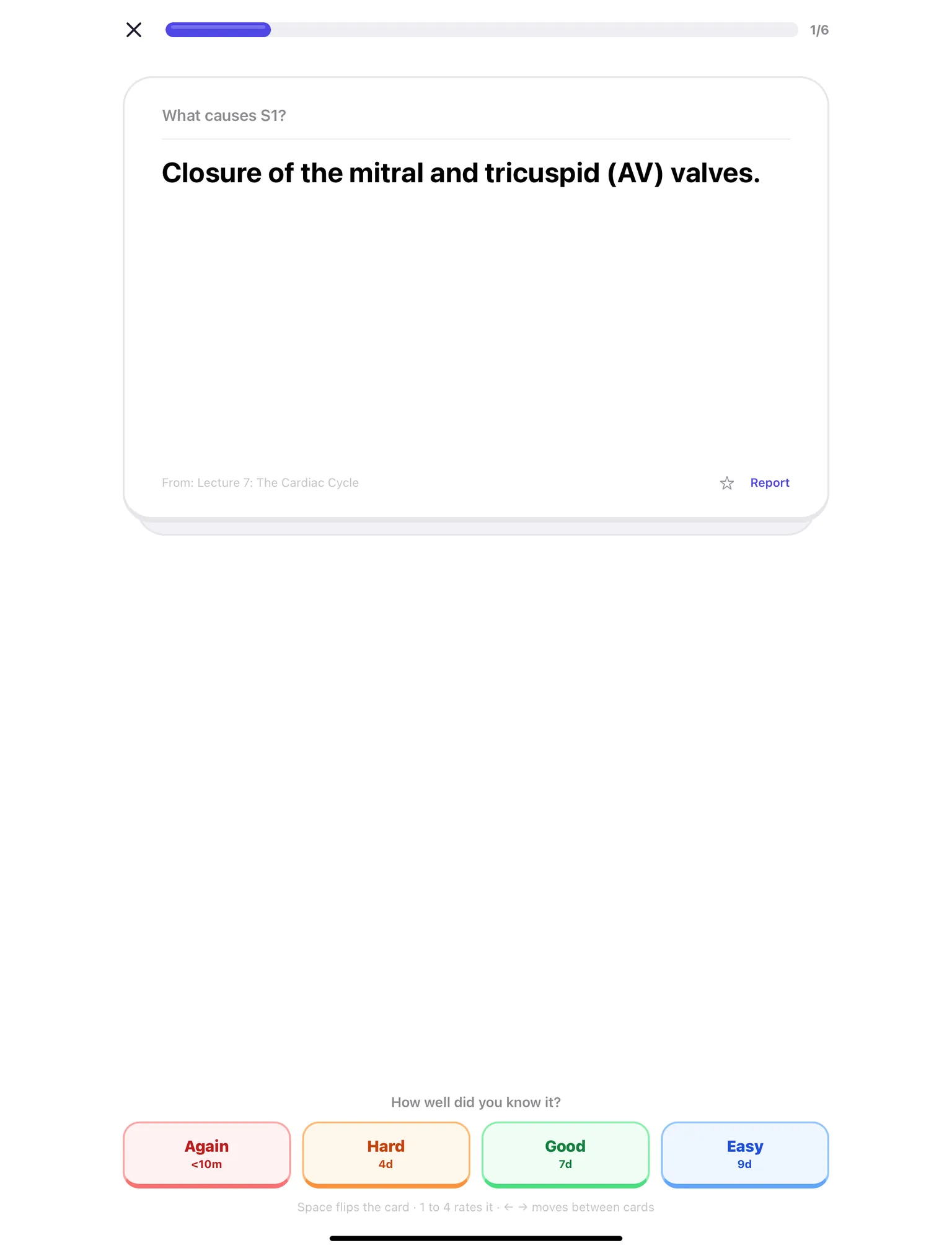 AI flashcards with spaced repetition in QuizWhiz on iPad